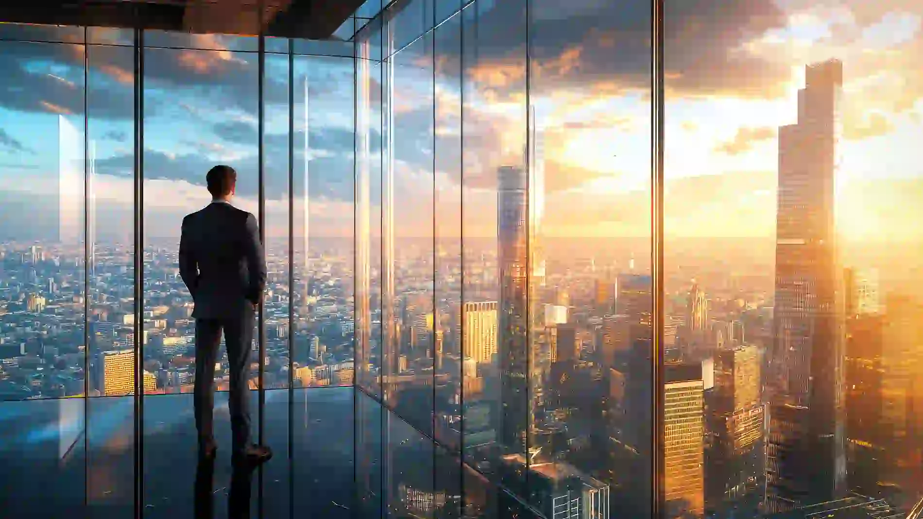 Senior Executive Looking Out Window